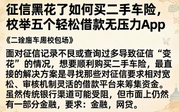 征信黑花了如何买二手车险，枚举五个轻松借款无压力app