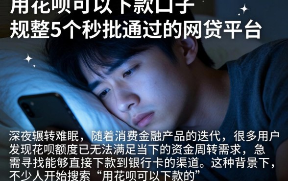 用花呗可以下款的口子，规整5个秒批通过的网贷平台