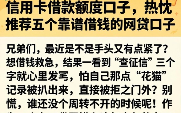 信用卡借款额度口子，热忱推荐五个靠谱借钱的网贷口子