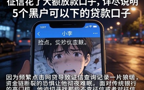 征信花了大额放款口子，详尽说明5个黑户可以下的贷款口子