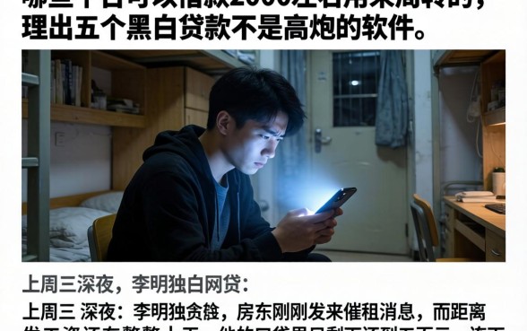 哪些平台可以借款2000左右用来周转的，理出五个黑白贷款不是高炮的软件