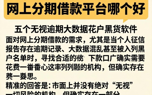 网上分期借款的平台哪个好，详细阐述五个无视逾期大数据花户黑户软件