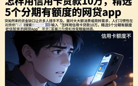 怎样用信用卡贷款10万，精选5个分期有额度的网贷app