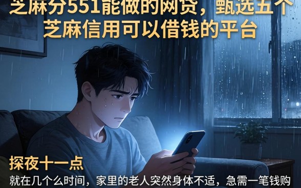 芝麻分551能做的网贷，甄选五个芝麻信用可以借钱的平台
