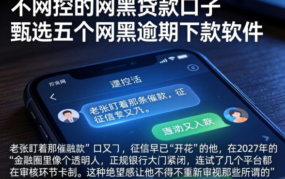 不风控的网黑贷款口子，甄选五个网黑逾期下款软件