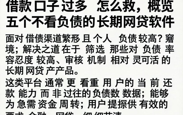 借款口子过多怎么救，概览五个不看负债的长期网贷软件
