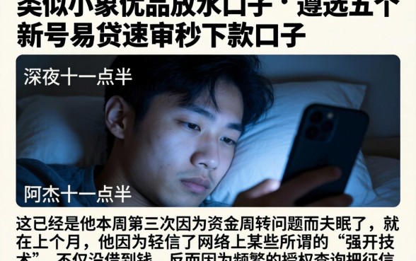 类似小象优品放水口子，遴选五个新号易贷速审秒下款口子