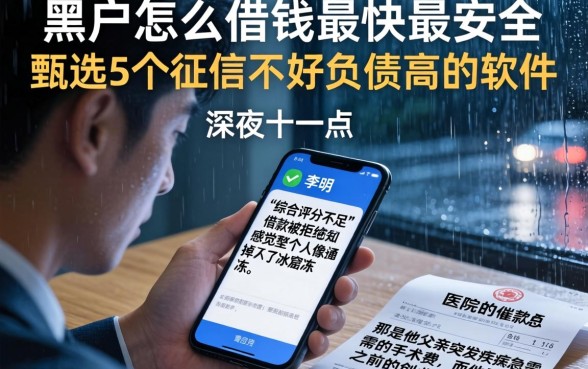 黑户怎么借钱最快最安全，甄选5个征信不好负债高的软件