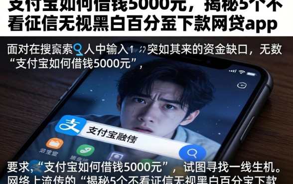 支付宝如何借钱5000元，揭秘5个不看征信无视黑白百分百下款网贷app
