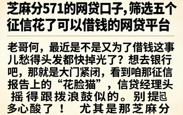 芝麻分571的网贷口子,筛选五个征信花了可以借钱的网贷平台