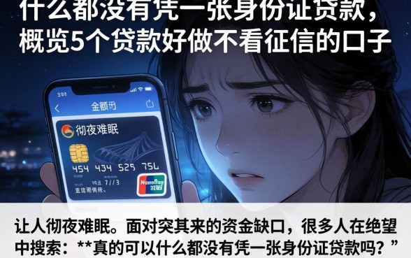 什么都没有凭一张身份证贷款，概览5个贷款好做不看征信的口子