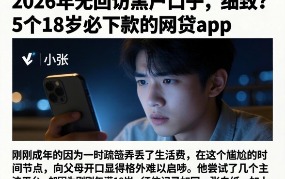 2026年无回访黑户口子，细致阐述5个18岁必下款的网贷app