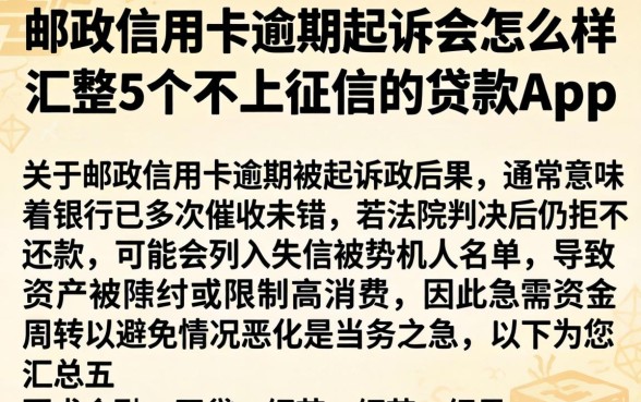 邮政信用卡逾期起诉会怎么样，汇整5个不上征信的贷款app