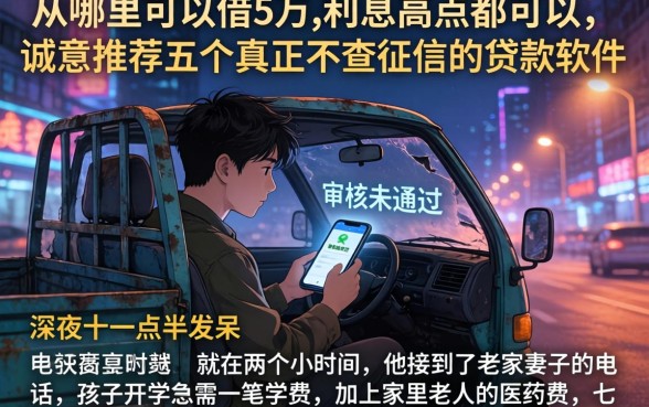 从哪里可以借5万,利息高点都可以，诚意推荐五个真正不查征信的贷款软件
