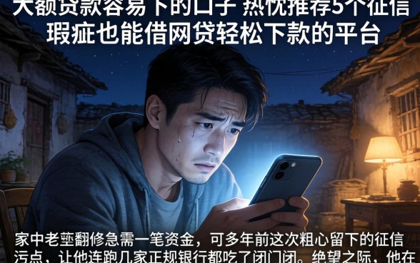 大额贷款容易下的口子,热忱推荐5个征信瑕疵也能借网贷轻松下款的平台