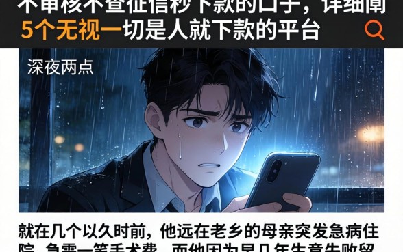 不审核不查征信秒下款的口子,详细阐述5个无视一切是人就下款的平台