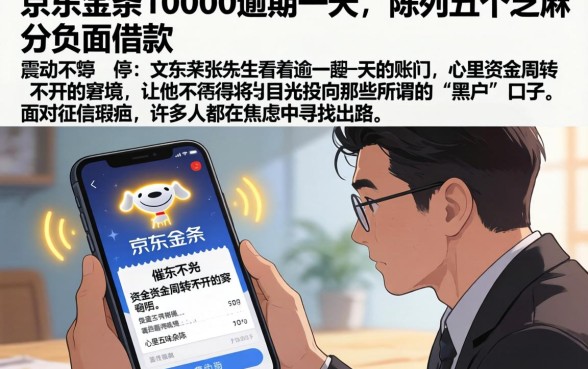 京东金条10000逾期一天，陈列五个芝麻分负面借款的软件