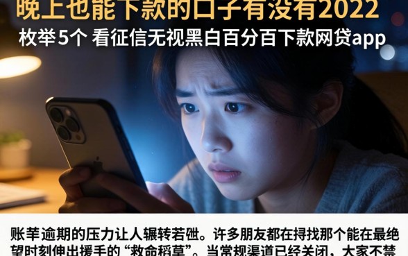 晚上也能下款的口子有没有2026，枚举5个不看征信无视黑白百分百下款网贷app