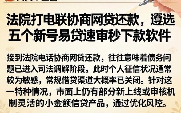 法院打电联协商网贷还款,遴选五个新号易贷速审秒下款软件
