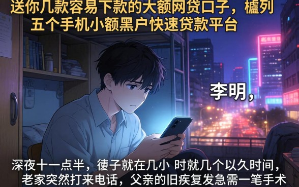 送你几款容易下款的大额网贷口子，胪列五个手机小额黑户快速贷款平台