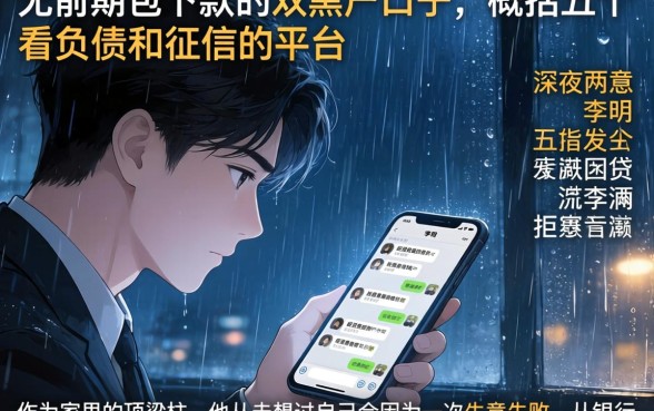 无前期包下款的双黑户口子,概括五个不看负债和征信的平台