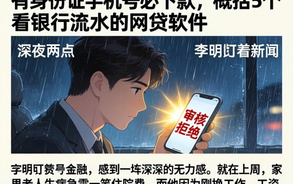 有身份证手机号必下款，概括5个看银行流水的网贷软件