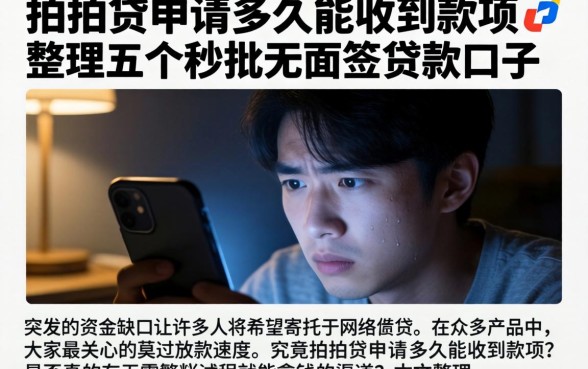 拍拍贷申请多久能收到款项,整理五个秒批无面签贷款口子