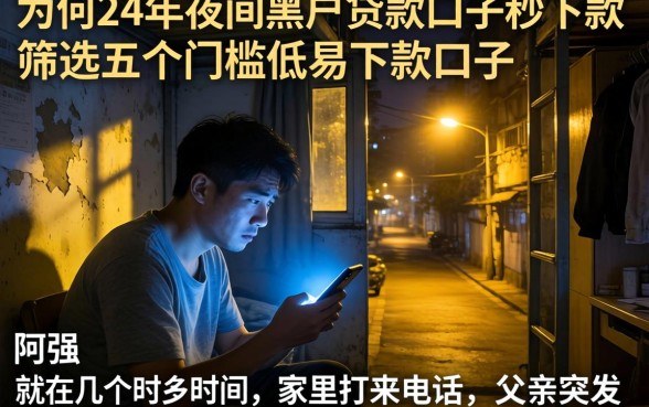 为何24年夜间黑户贷款口子秒下款，筛选五个门槛低易下款口子