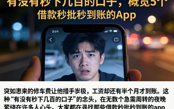 有没有秒下几百的口子,概览5个借款秒批秒到账的app