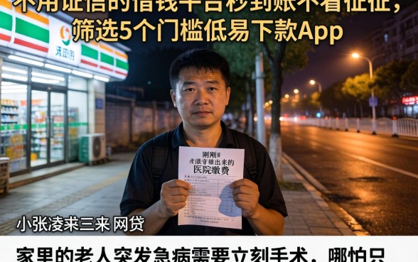 不用征信的借钱平台秒到账不看征信，筛选5个门槛低易下款app
