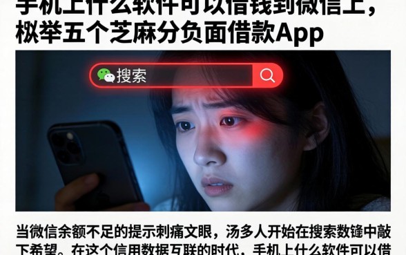 手机上什么软件可以借钱到微信上，枚举五个芝麻分负面借款的app