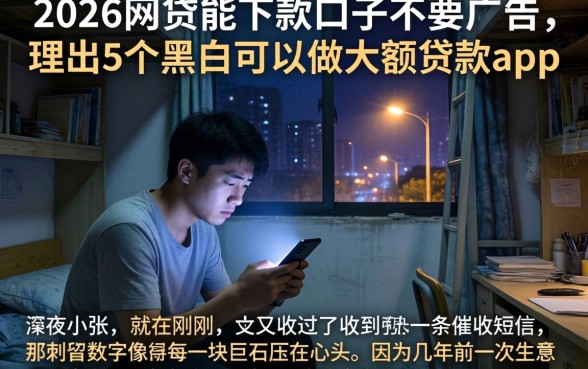 2026网贷能下款的口子不要广告，理出5个黑户可以做大额贷款app