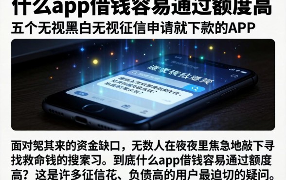 什么app借钱容易通过额度高,详细阐述五个无视黑白无视征信申请就下款的app