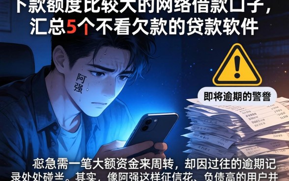 下款额度比较大的网络借款口子，汇总5个不看欠款的贷款软件
