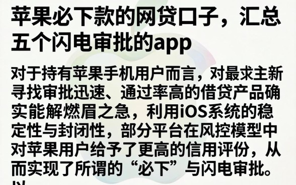 苹果必下款的网贷口子,汇总五个闪电审批的app