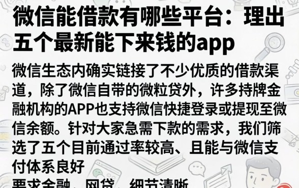 微信能借款的有哪些平台,理出五个最新能下来钱的app