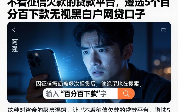 不看征信欠款的贷款平台，遴选5个百分百下款无视黑白户网贷口子