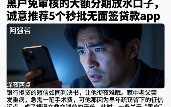 黑户免审核的大额分期放水口子，诚意推荐5个秒批无面签贷款app
