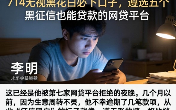 714无视黑花白必下口子,遴选五个黑征信也能贷款的网贷平台