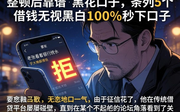 整顿后靠谱的黑花口子，条列5个借钱无视黑白100%秒下口子