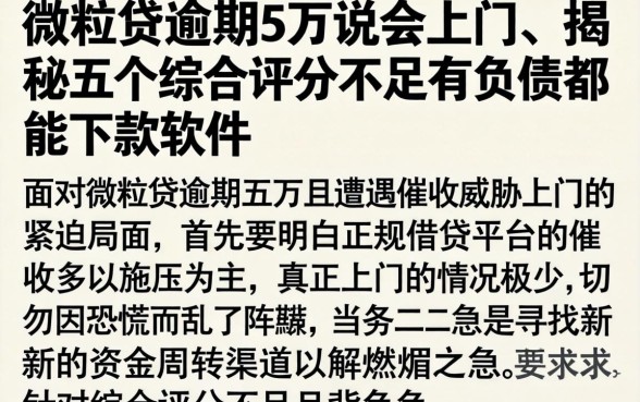 微粒贷逾期5万说会上门,揭秘五个综合评分不足有负债都能下款软件