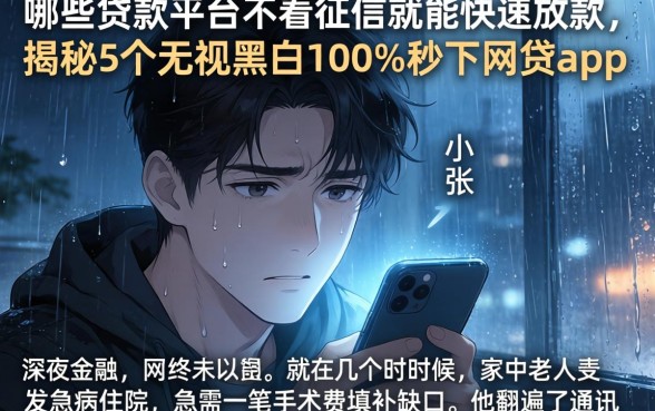 哪些贷款平台不看征信就能快速放款，揭秘5个无视黑白100%秒下网贷app