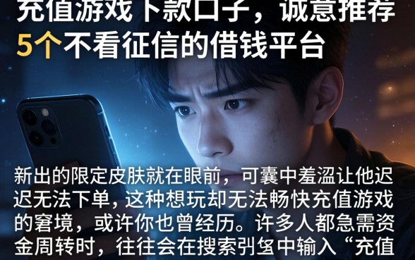 充值游戏下款的口子，诚意推荐5个不看征信的借钱平台