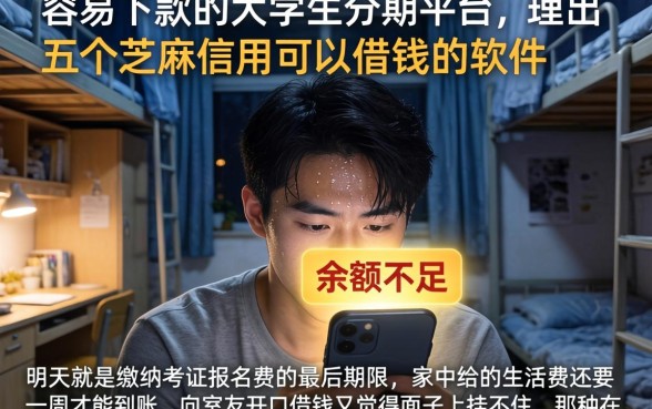 容易下款的大学生分期平台，理出五个芝麻信用可以借钱的软件