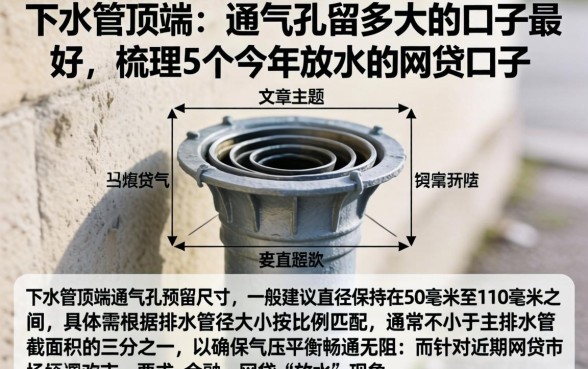 下水管顶端的通气孔留多大的口子最好，梳理5个今年放水的网贷口子