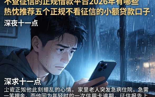 不查征信的正规借款平台2026年有哪些，热忱推荐五个正规不看征信的小额贷款口子