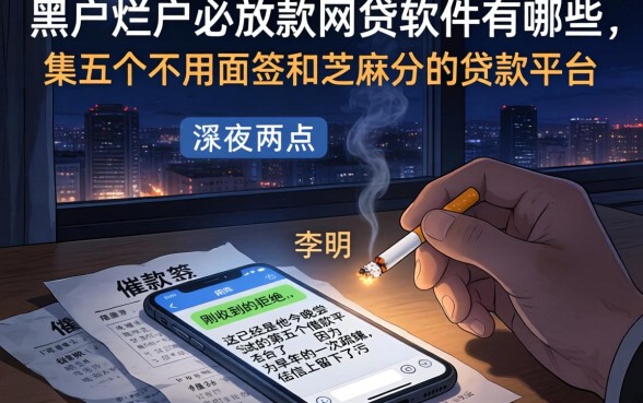 黑户烂户必放款的网贷软件有哪些，归集五个不用面签和芝麻分的贷款平台