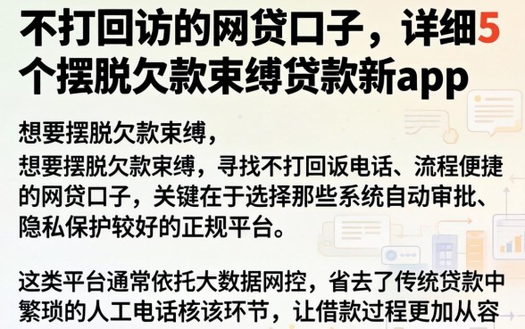 不打回访的网贷口子,详细阐述5个摆脱欠款束缚贷款新app