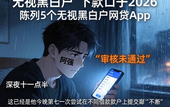 无视黑白户的下款口子2026，陈列5个无视黑白户网贷app
