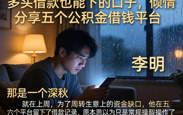 多头借款也能下的口子，倾情分享五个公积金借钱平台